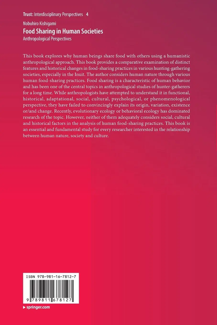 Rückseite: 9789811678127 | Food Sharing in Human Societies | Anthropological Perspectives | Buch