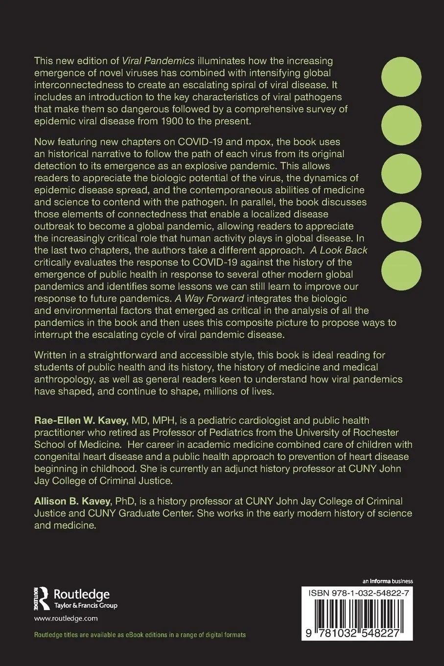 Rückseite: 9781032548227 | Viral Pandemics | From Smallpox to COVID-19 &amp; Mpox | Kavey (u. a.)