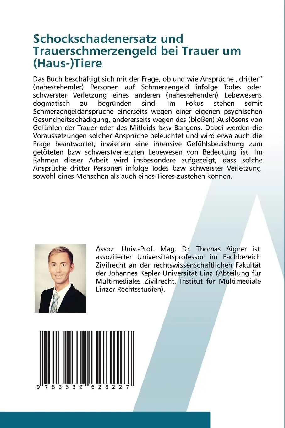 Rückseite: 9783639628227 | Schockschadenersatz und Trauerschmerzengeld bei Trauer um (Haus-)Tiere