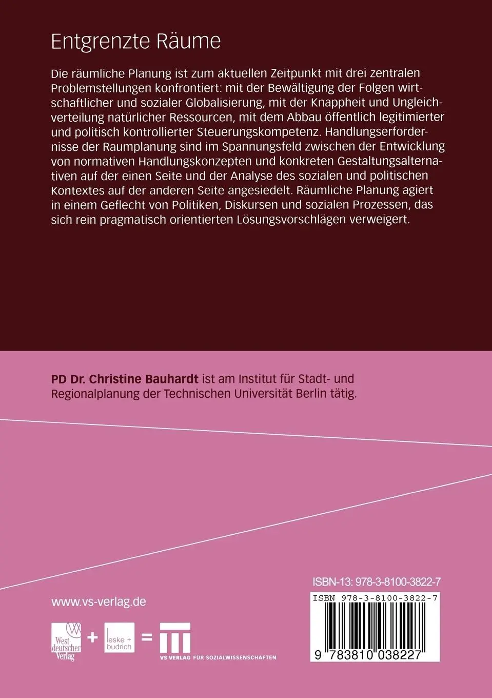 Rückseite: 9783810038227 | Entgrenzte Räume | Zu Theorie und Politik räumlicher Planung | Buch