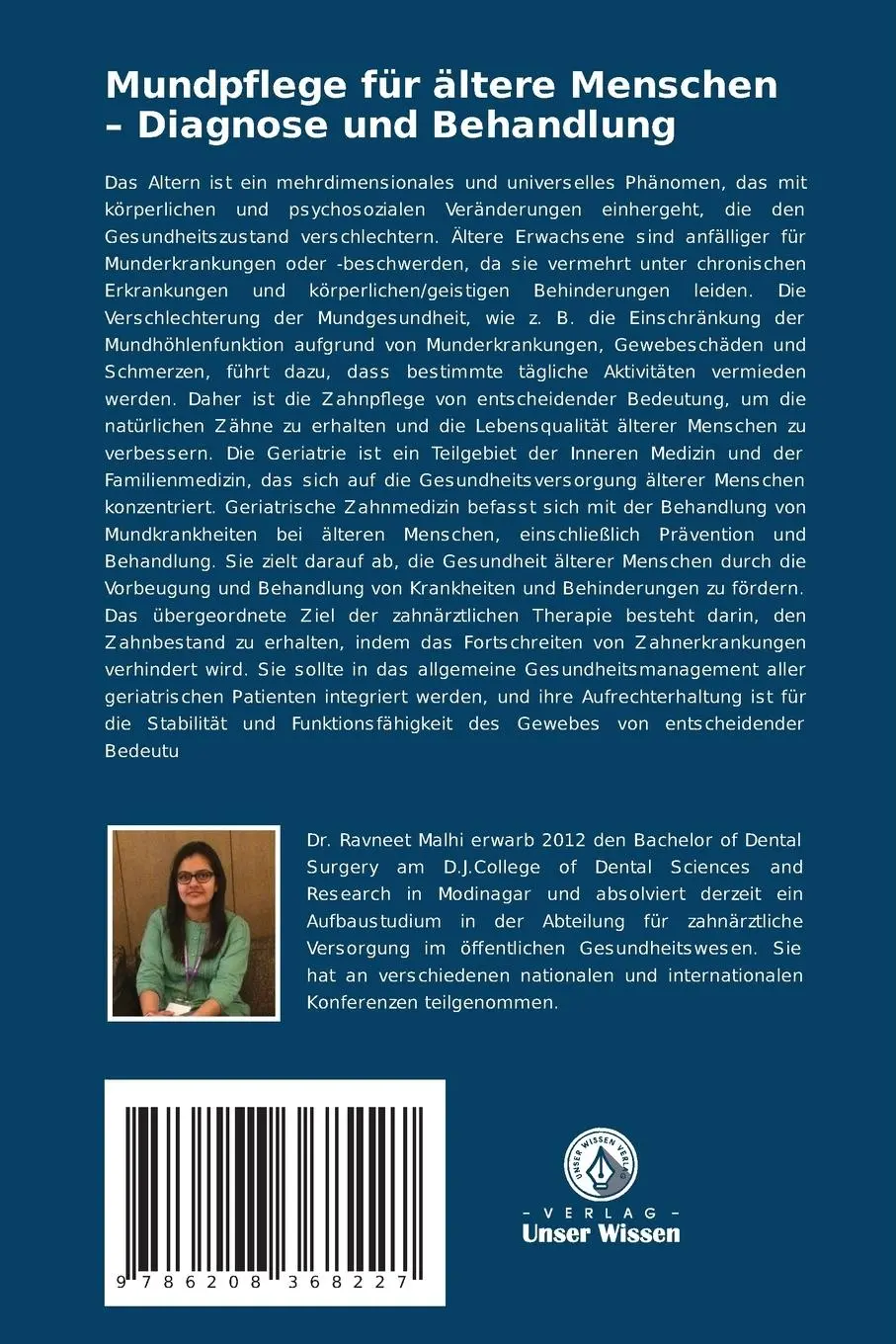 Rückseite: 9786208368227 | Mundpflege für ältere Menschen - Diagnose und Behandlung | Taschenbuch