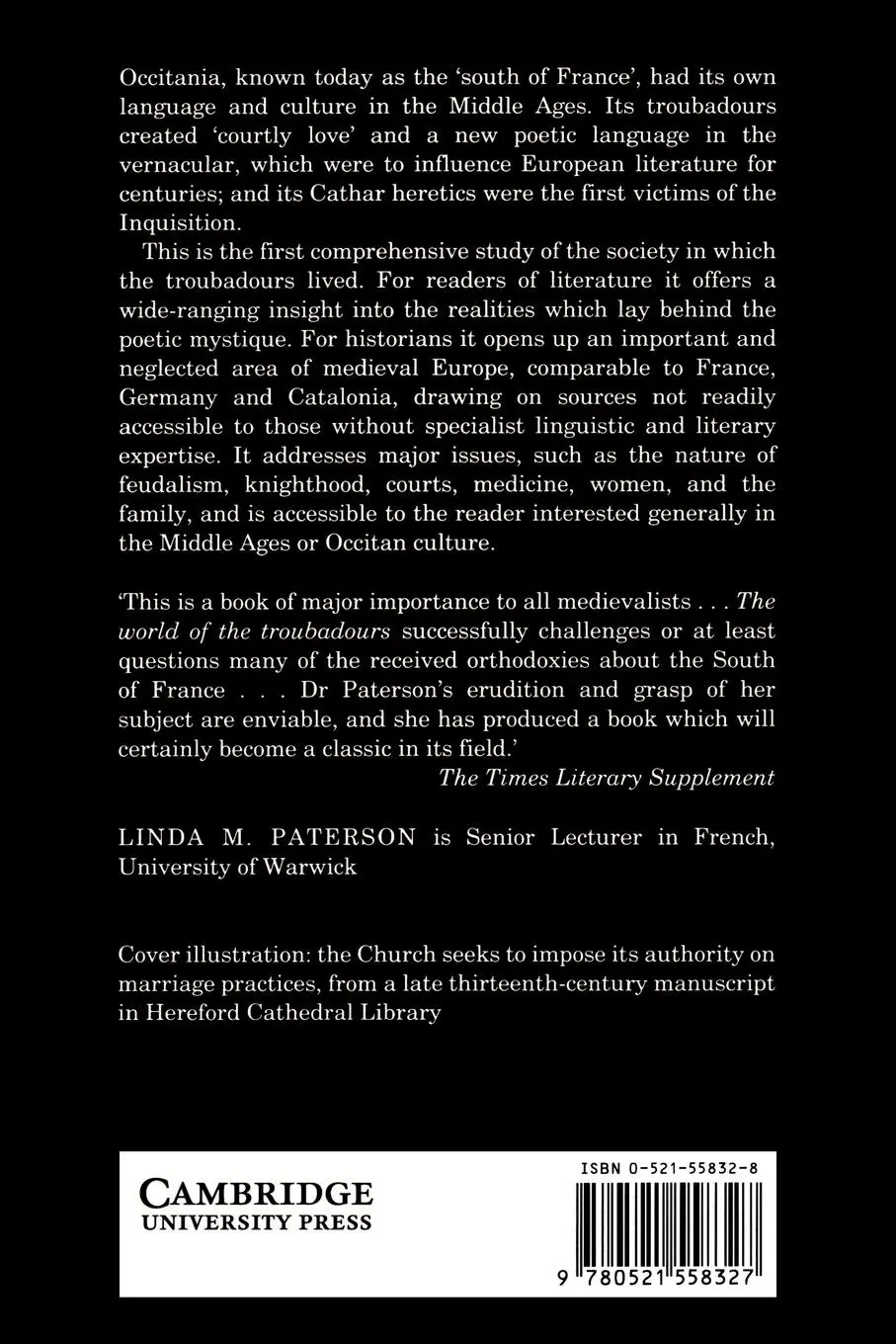 Rückseite: 9780521558327 | The World of the Troubadours | Medieval Occitan Society, C.1100 C.1300 Rückseite: 9780521558327 | The World of the Troubadours | Medieval Occitan Society, C.1100 C.1300