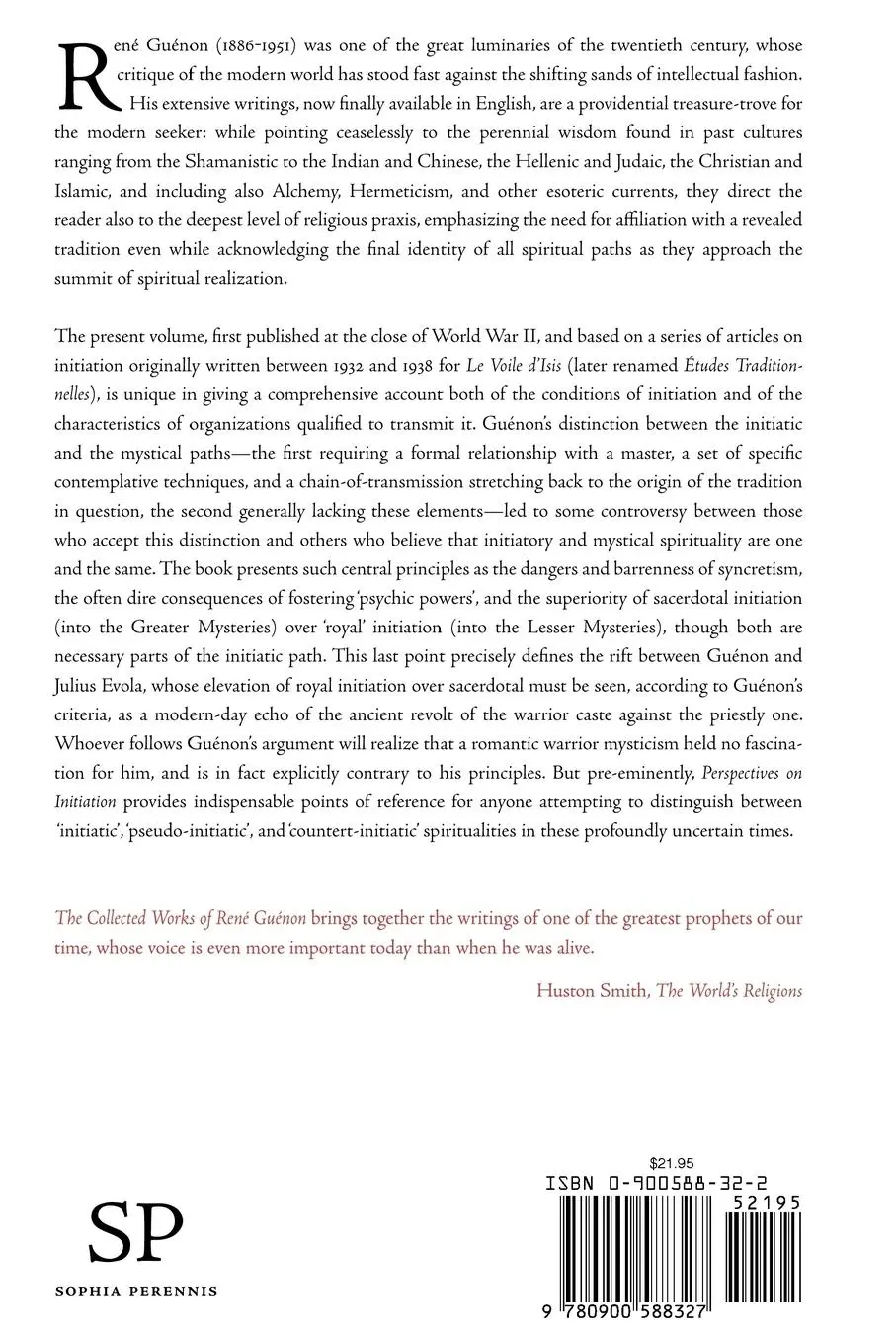 Rückseite: 9780900588327 | Perspectives on Initiation | Rene Guenon | Taschenbuch | Englisch