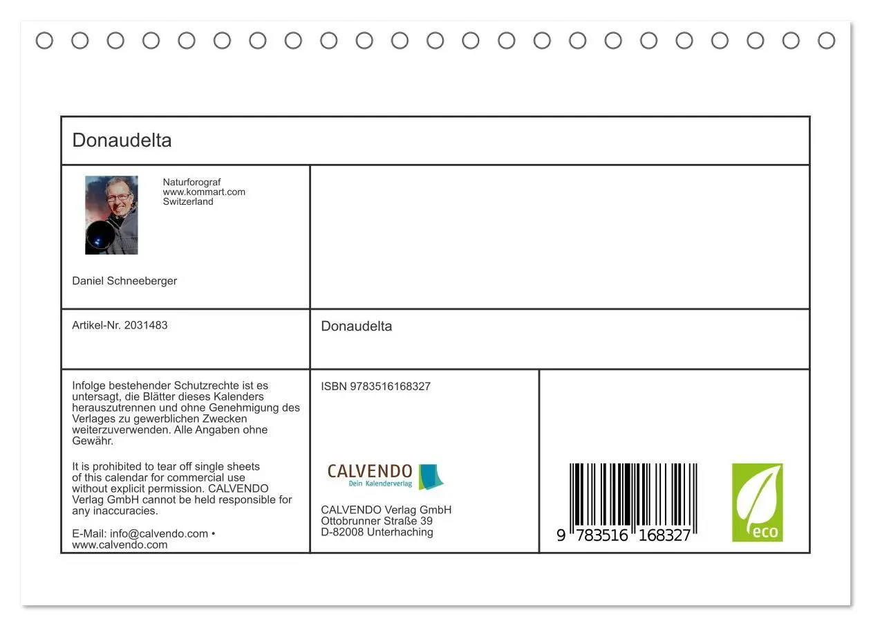 Bild: 9783516168327 | Donaudelta (Tischkalender 2026 DIN A5 quer), CALVENDO Monatskalender