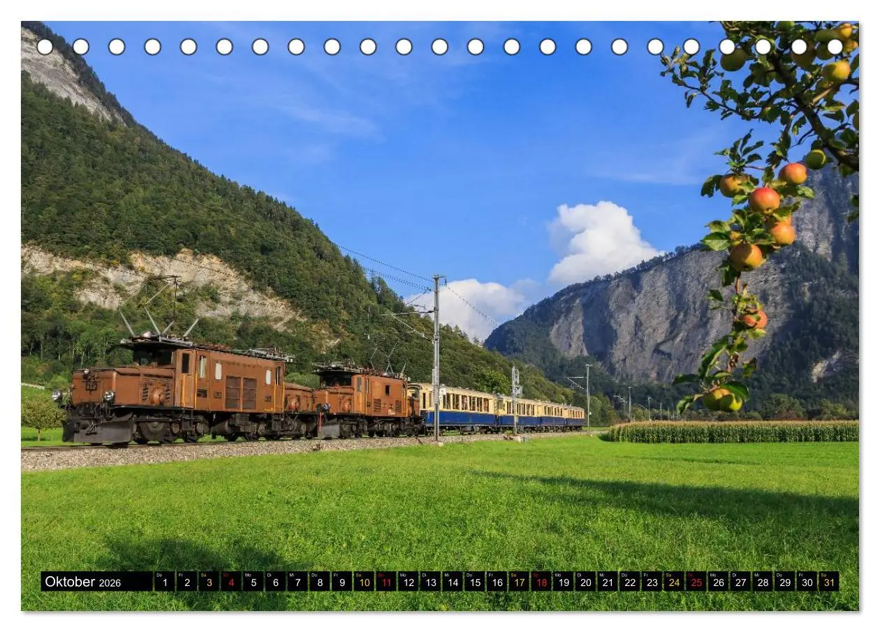 Bild: 9783516238327 | Rhätische Bahn 2026 (Tischkalender 2026 DIN A5 quer), CALVENDO...