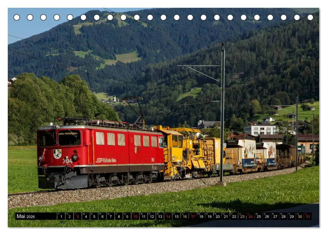 Bild: 9783516238327 | Rhätische Bahn 2026 (Tischkalender 2026 DIN A5 quer), CALVENDO...