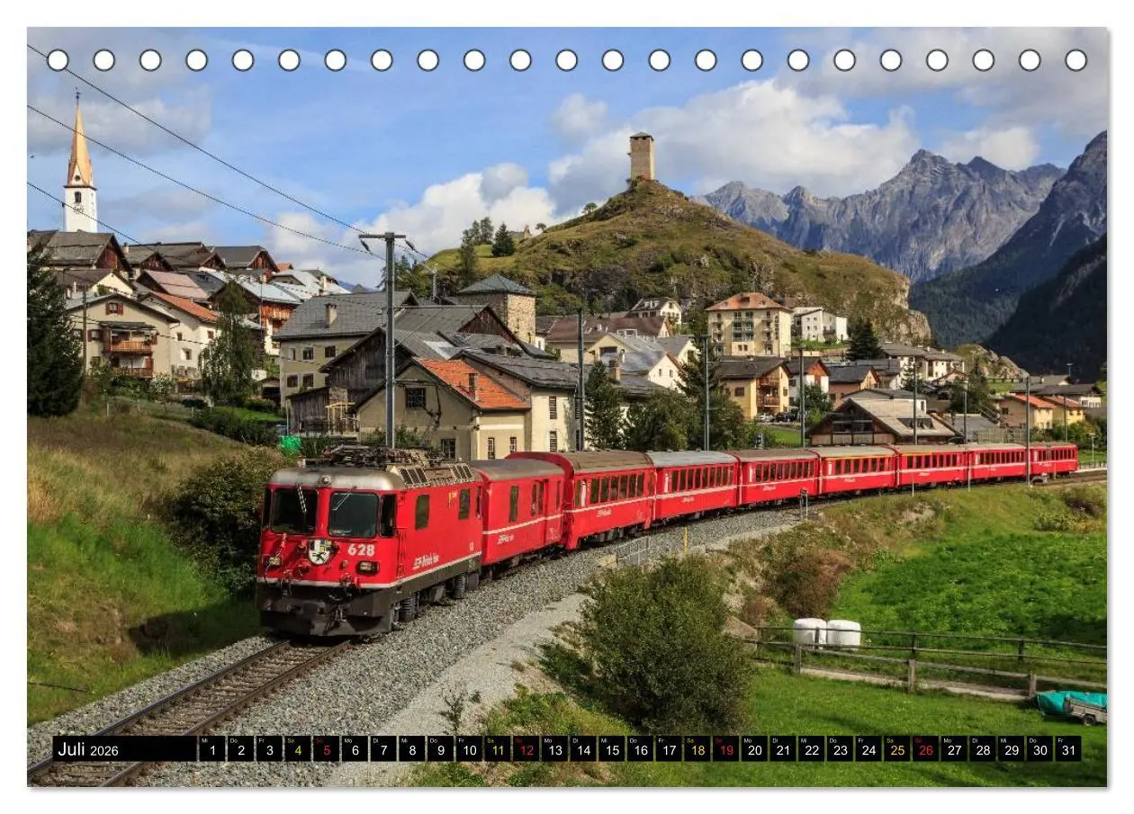 Bild: 9783516238327 | Rhätische Bahn 2026 (Tischkalender 2026 DIN A5 quer), CALVENDO...