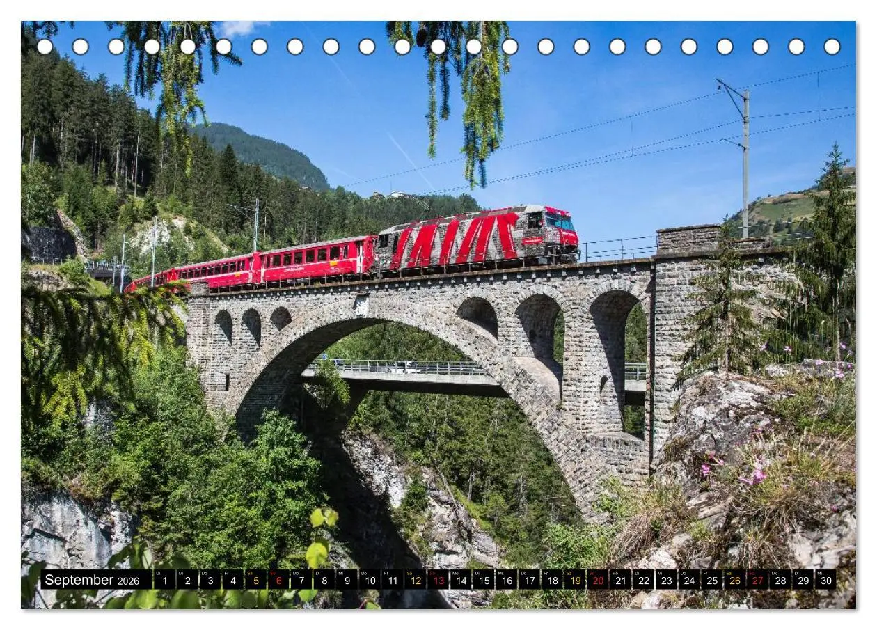 Bild: 9783516238327 | Rhätische Bahn 2026 (Tischkalender 2026 DIN A5 quer), CALVENDO...