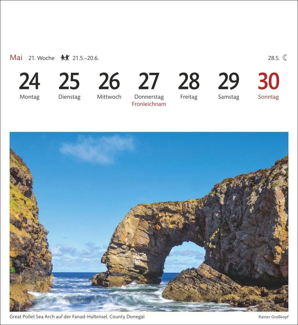 Bild: 9783840038327 | Irland Sehnsuchtskalender 2027 - Wochenkalender mit 53 Postkarten