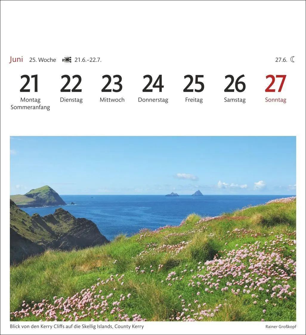 Bild: 9783840038327 | Irland Sehnsuchtskalender 2027 - Wochenkalender mit 53 Postkarten