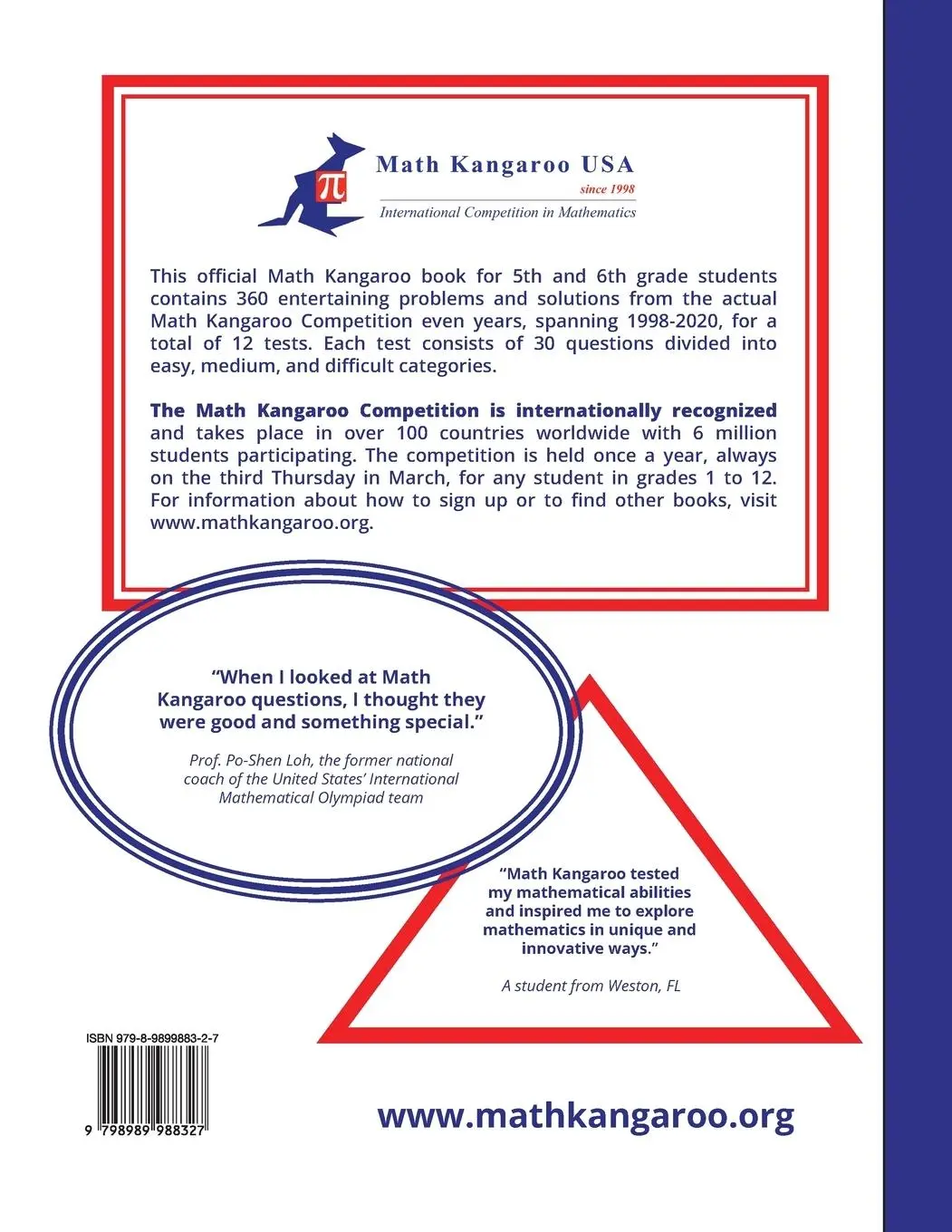 Rückseite: 9798989988327 | Math Kangaroo Problems and Solutions - Grades 5 &amp; 6 - Even Years | Usa