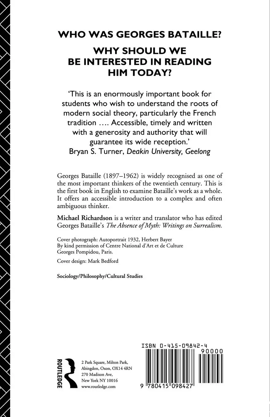 Rückseite: 9780415098427 | Georges Bataille | Michael Richardson (u. a.) | Taschenbuch | Englisch