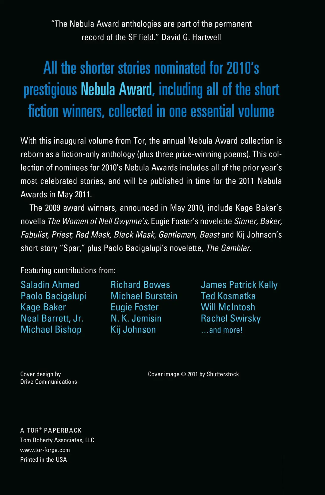 Rückseite: 9780765328427 | The Nebula Awards Showcase | Kevin J. Anderson | Taschenbuch | 2011