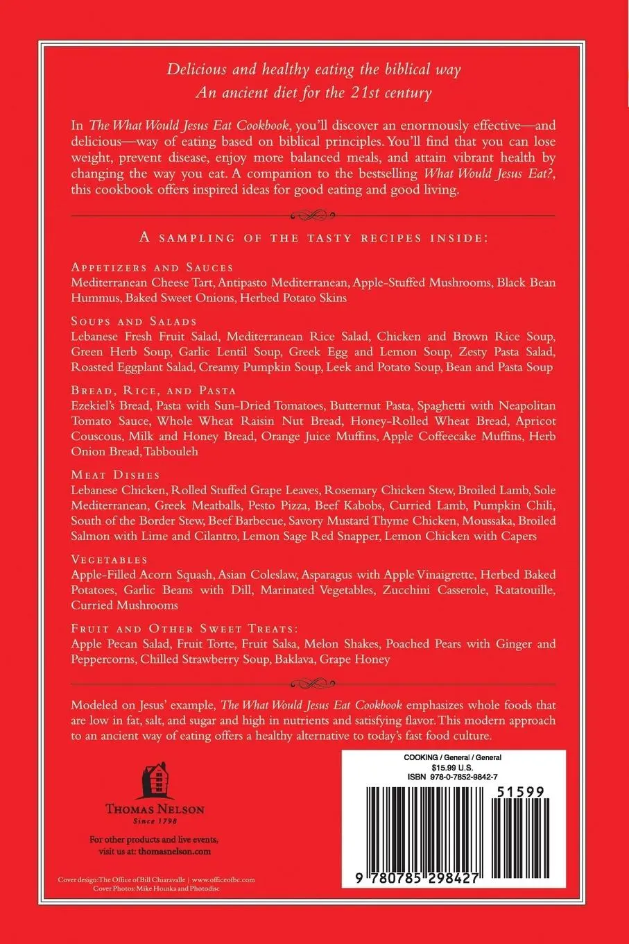 Rückseite: 9780785298427 | The What Would Jesus Eat Cookbook | Don Colbert | Taschenbuch | 2011