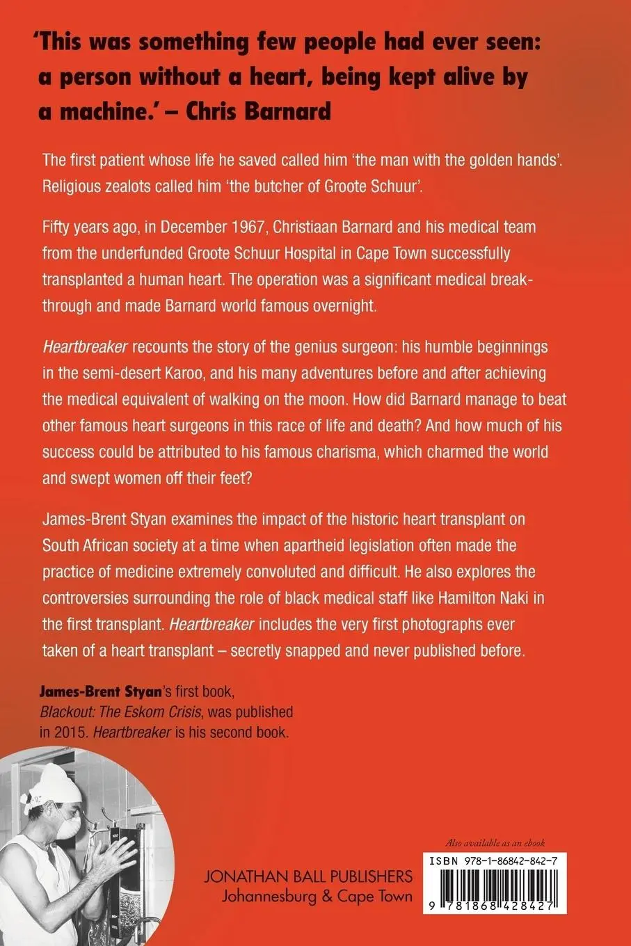 Rückseite: 9781868428427 | HEARTBREAKER | Christiaan Barnard and the first heart transplant