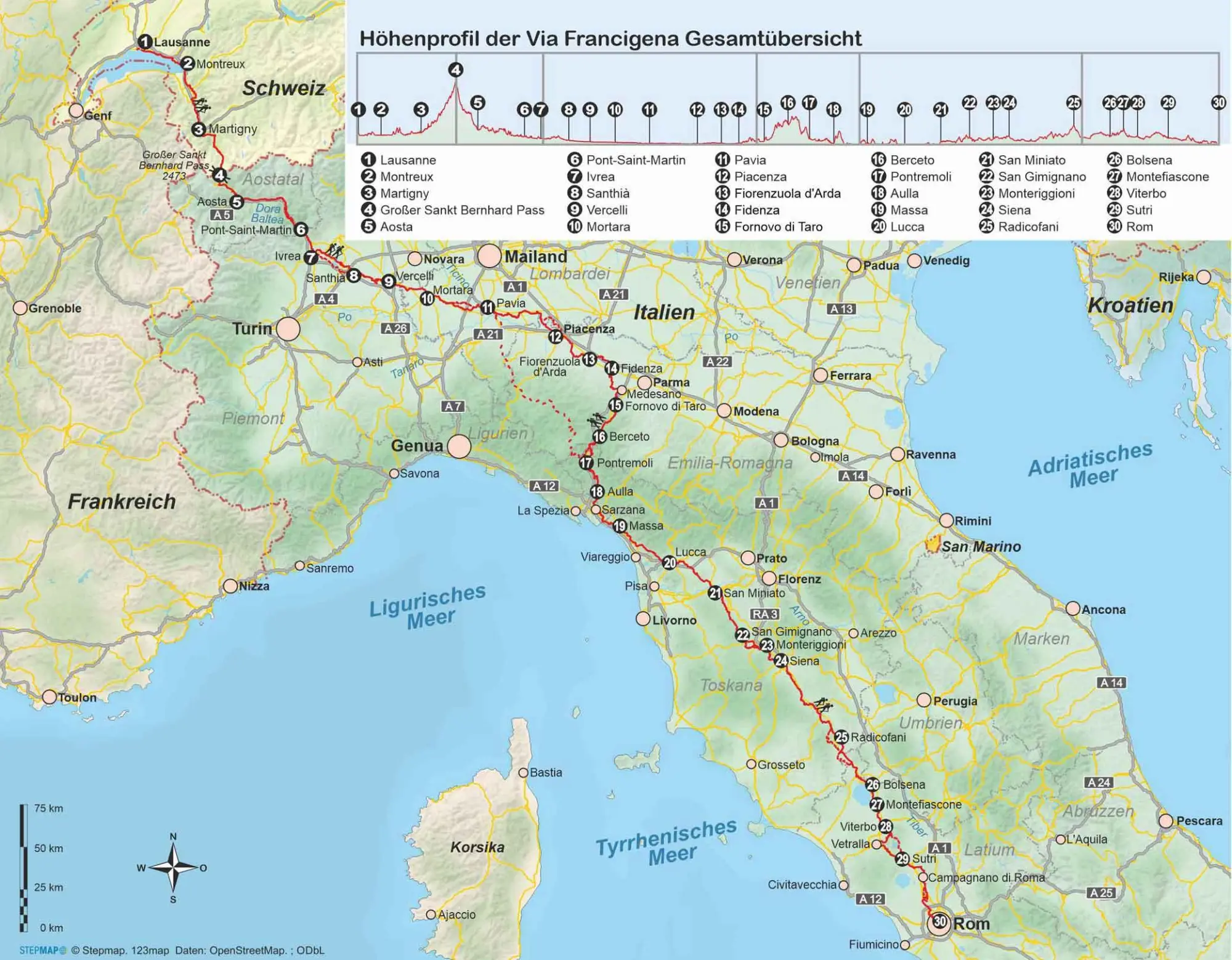 Bild: 9783866868427 | Via Francigena von Lausanne nach Rom | Ingrid Retterath | Taschenbuch