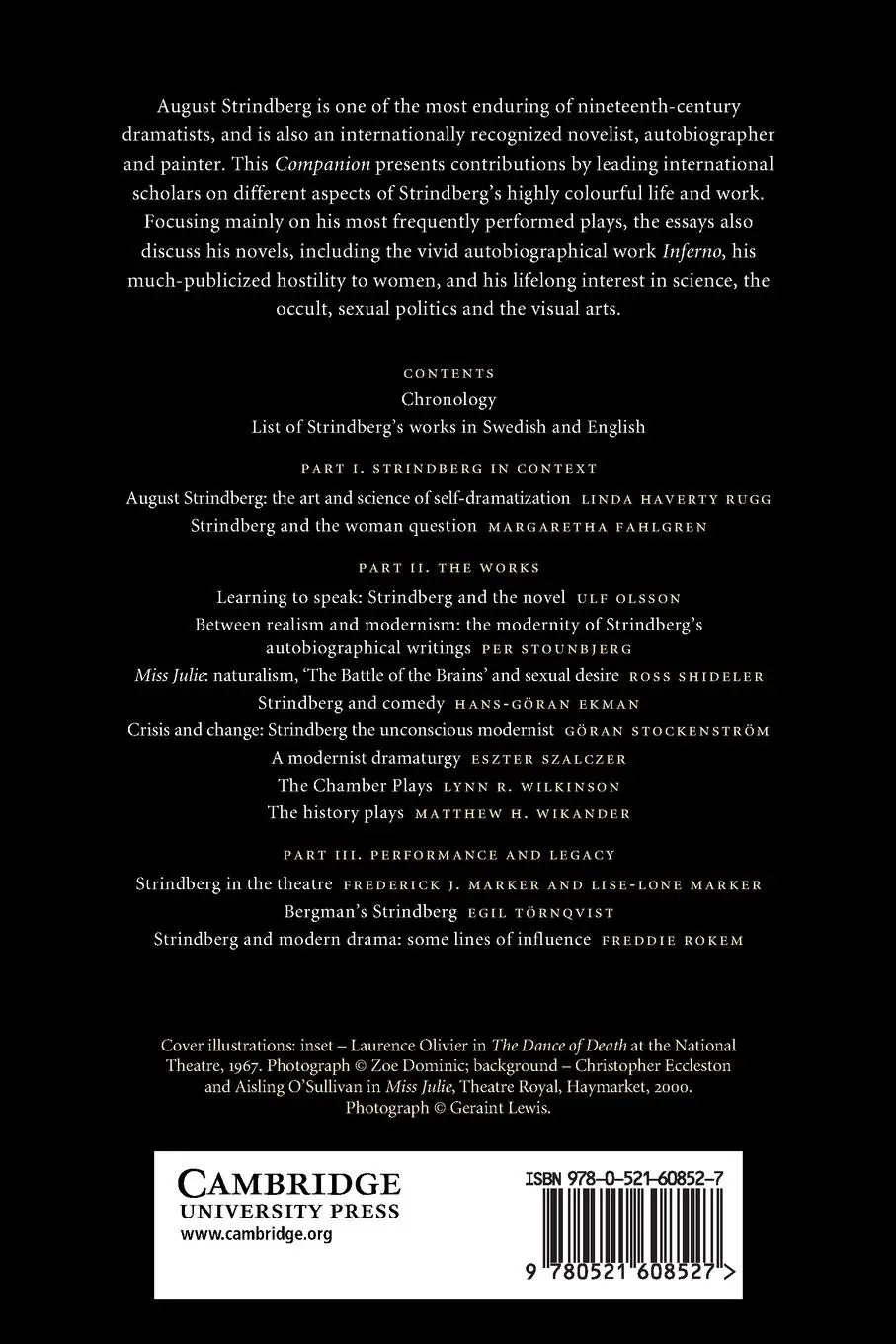 Rückseite: 9780521608527 | The Cambridge Companion to August Strindberg | Michael Robinson | Buch