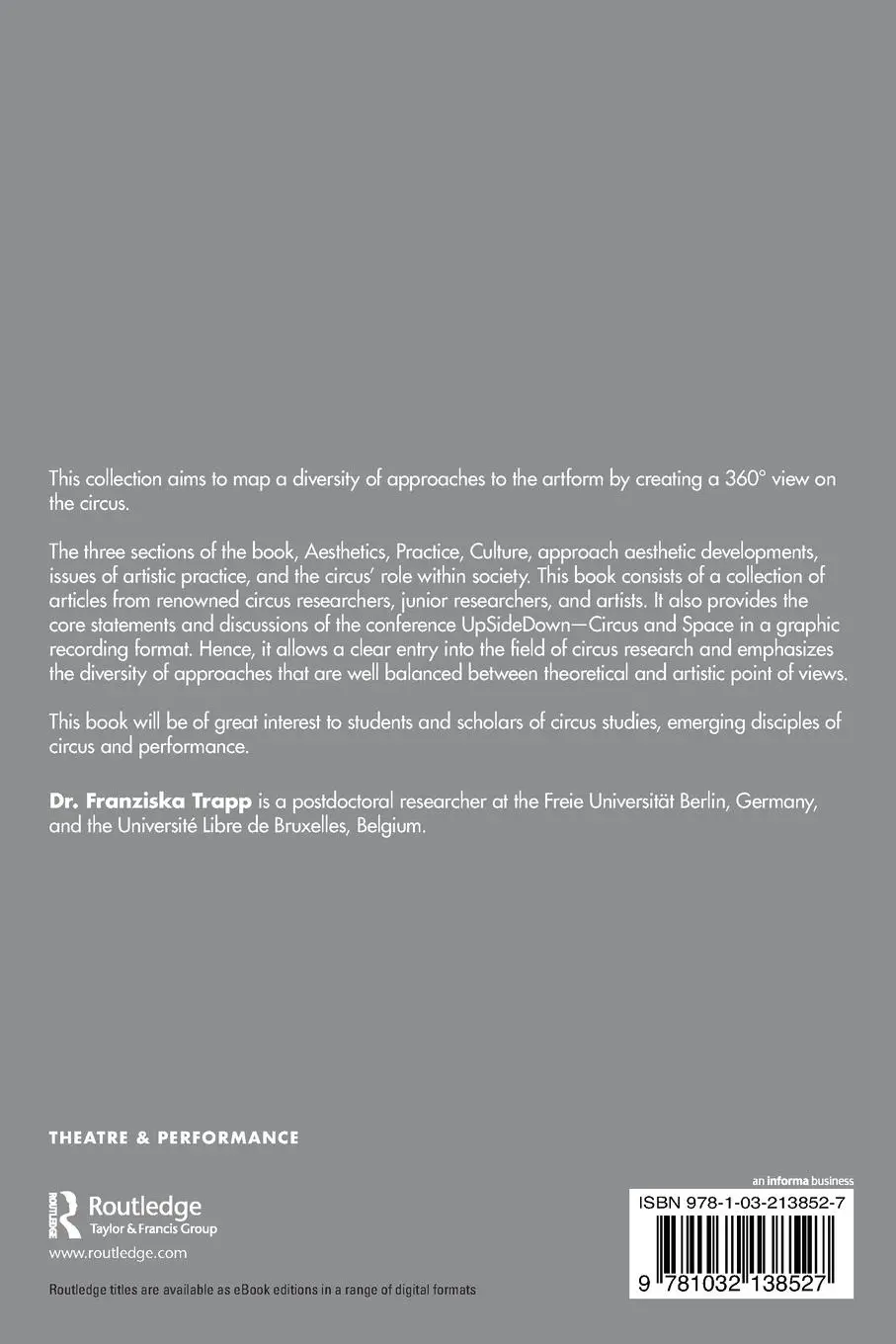 Rückseite: 9781032138527 | 360° Circus | Meaning. Practice. Culture | Franziska Trapp | Buch