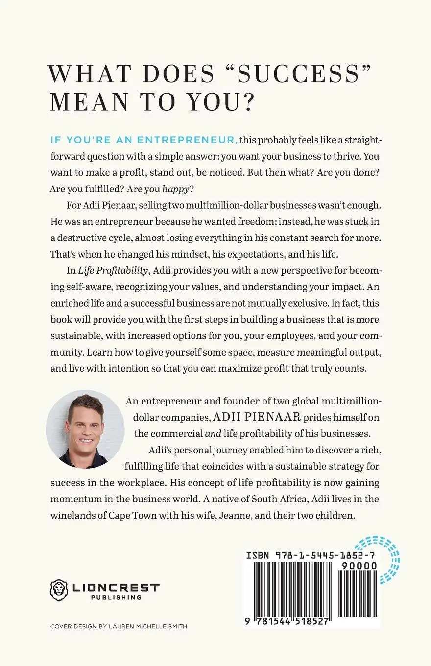 Rückseite: 9781544518527 | Life Profitability | The New Measure of Entrepreneurial Success | Buch