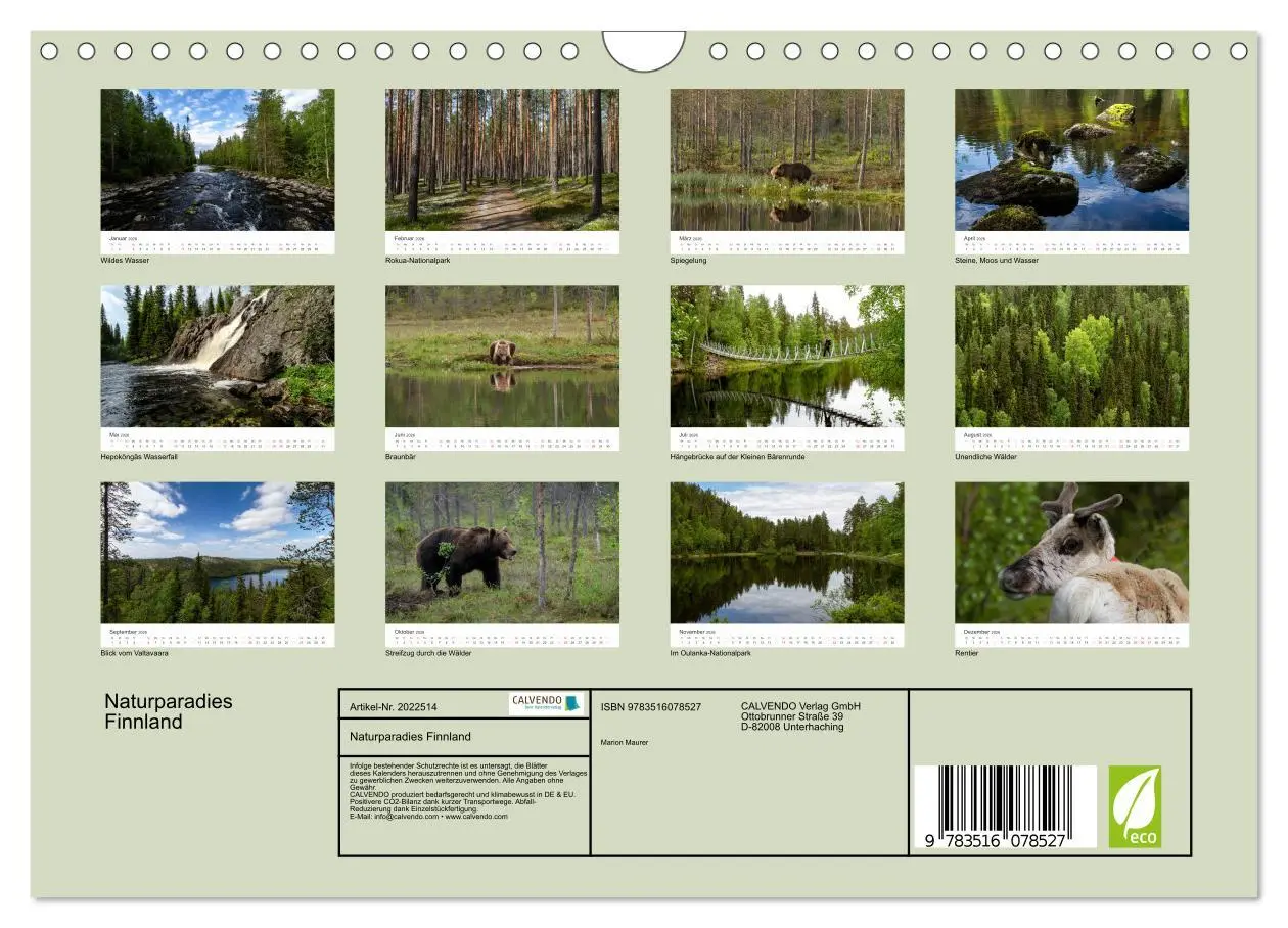 Bild: 9783516078527 | Naturparadies Finnland (Wandkalender 2026 DIN A4 quer), CALVENDO...