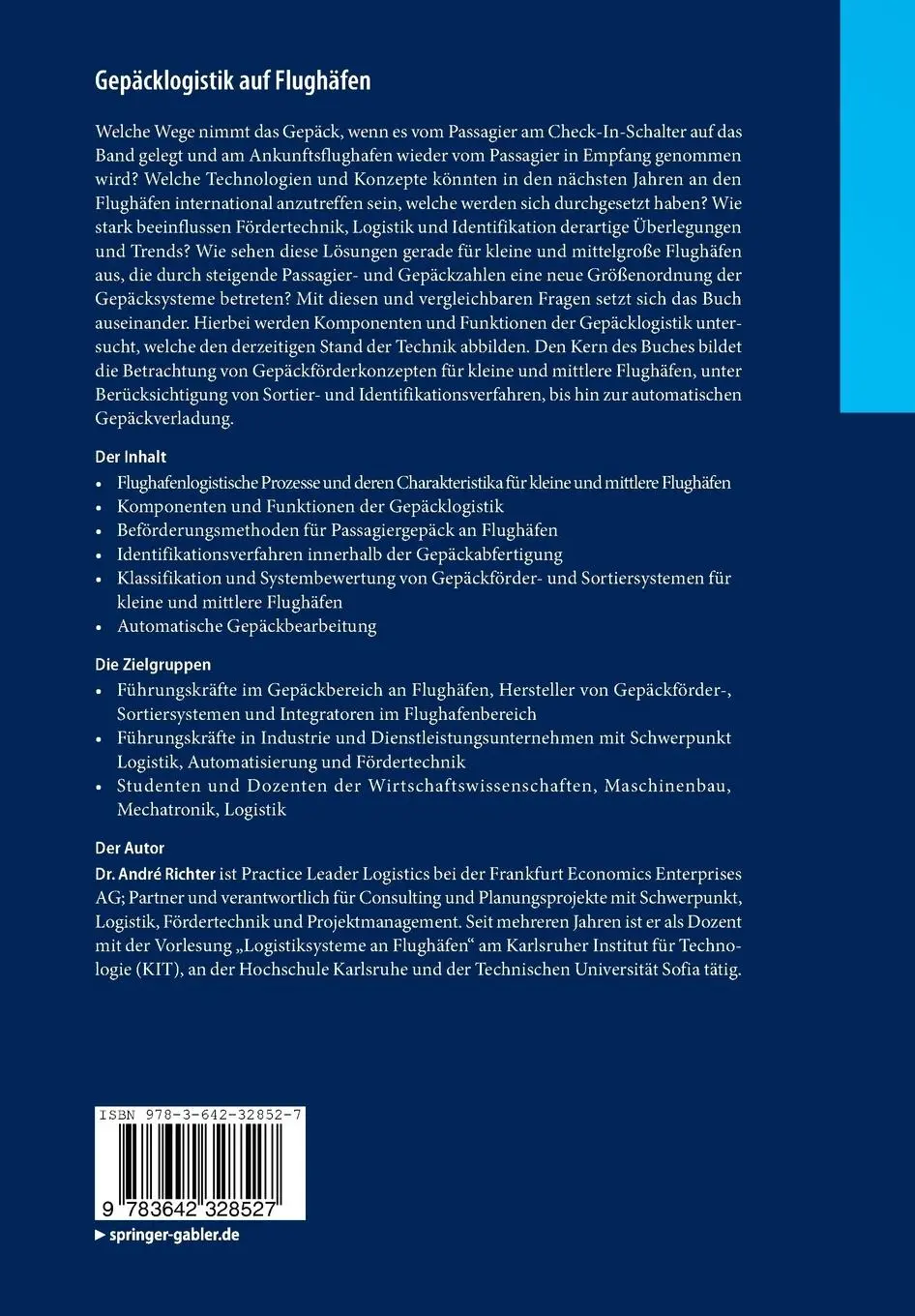 Rückseite: 9783642328527 | Gepäcklogistik auf Flughäfen | André Richter | Taschenbuch | xii