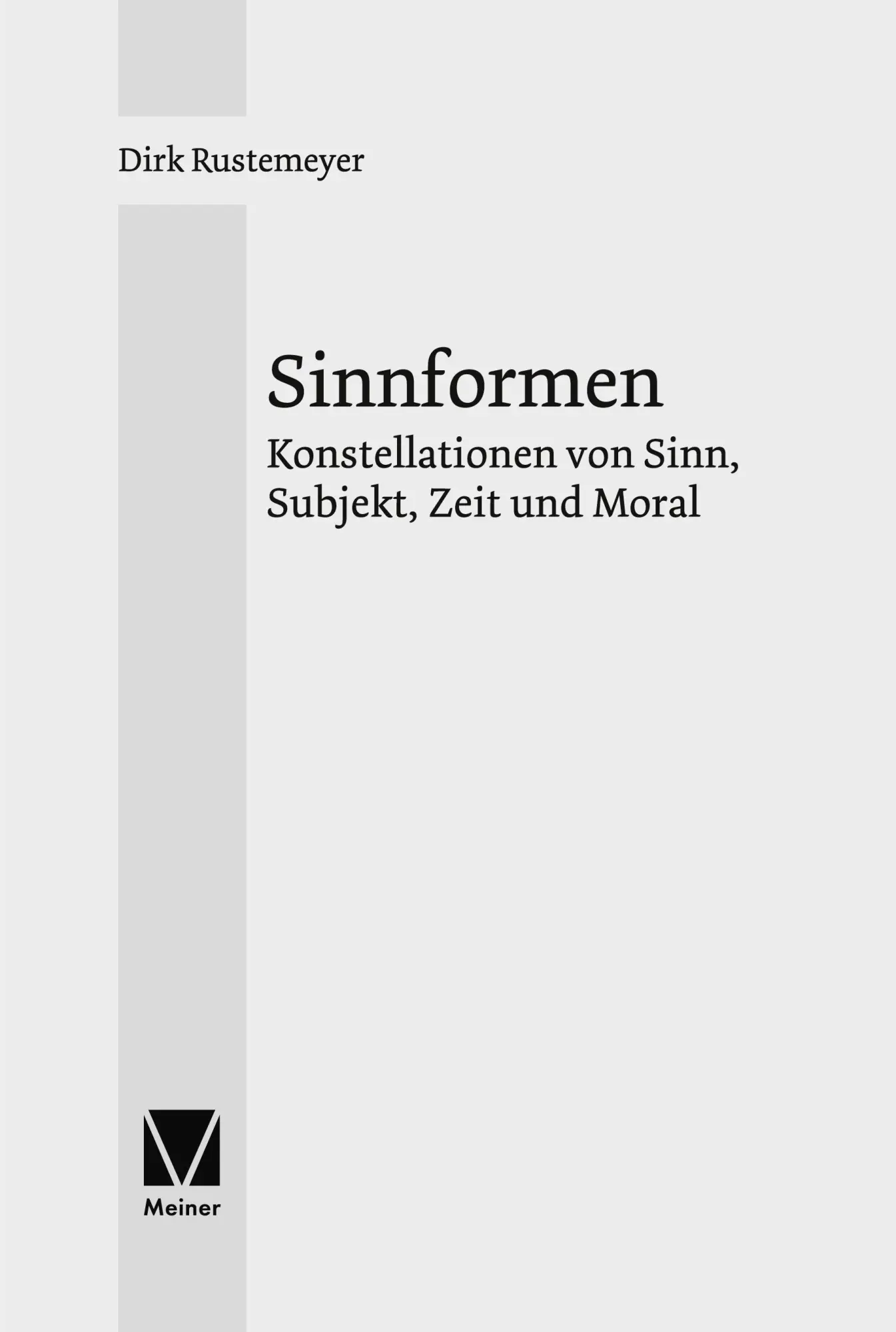 Cover: 9783787348527 | Sinnformen | Konstellationen von Sinn, Subjekt, Zeit und Moral | Buch