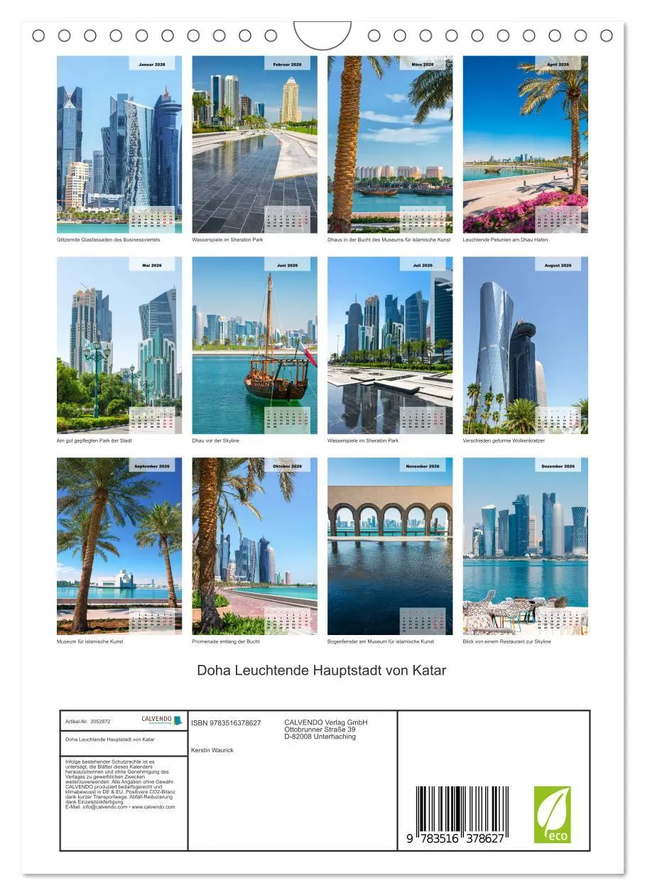 Bild: 9783516378627 | Doha Leuchtende Hauptstadt von Katar (Wandkalender 2026 DIN A4...