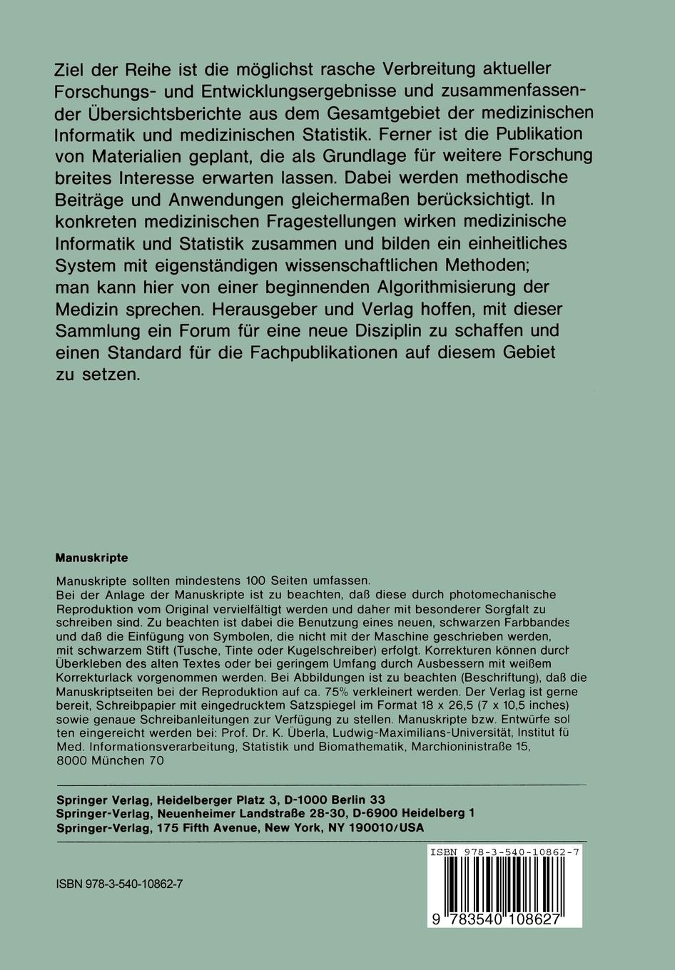 Rückseite: 9783540108627 | Datenquellen für Sozialmedizin und Epidemiologie | Brennecke (u. a.)