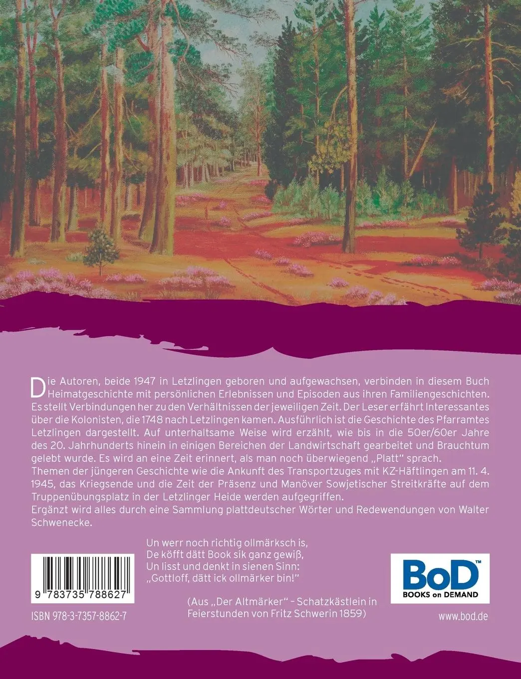 Rückseite: 9783735788627 | Das Altmark-Dorf LETZLINGEN | Erlebtes und Nachgeforschtes | Buch