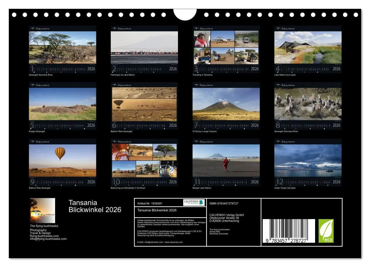 Bild: 9783457278727 | Tansania Blickwinkel 2026 (Wandkalender 2026 DIN A4 quer), CALVENDO...