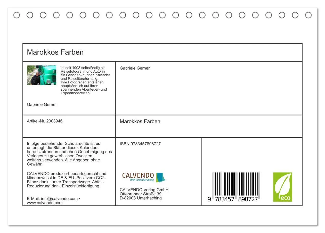 Bild: 9783457898727 | Marokkos Farben (Tischkalender 2026 DIN A5 quer), CALVENDO...