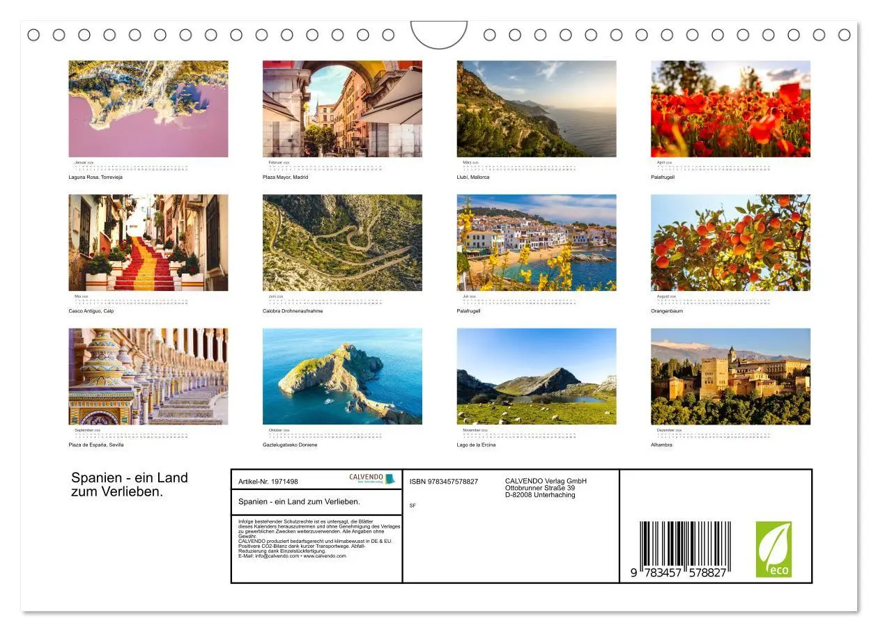 Bild: 9783457578827 | Spanien - ein Land zum Verlieben. (Wandkalender 2026 DIN A4 quer),...