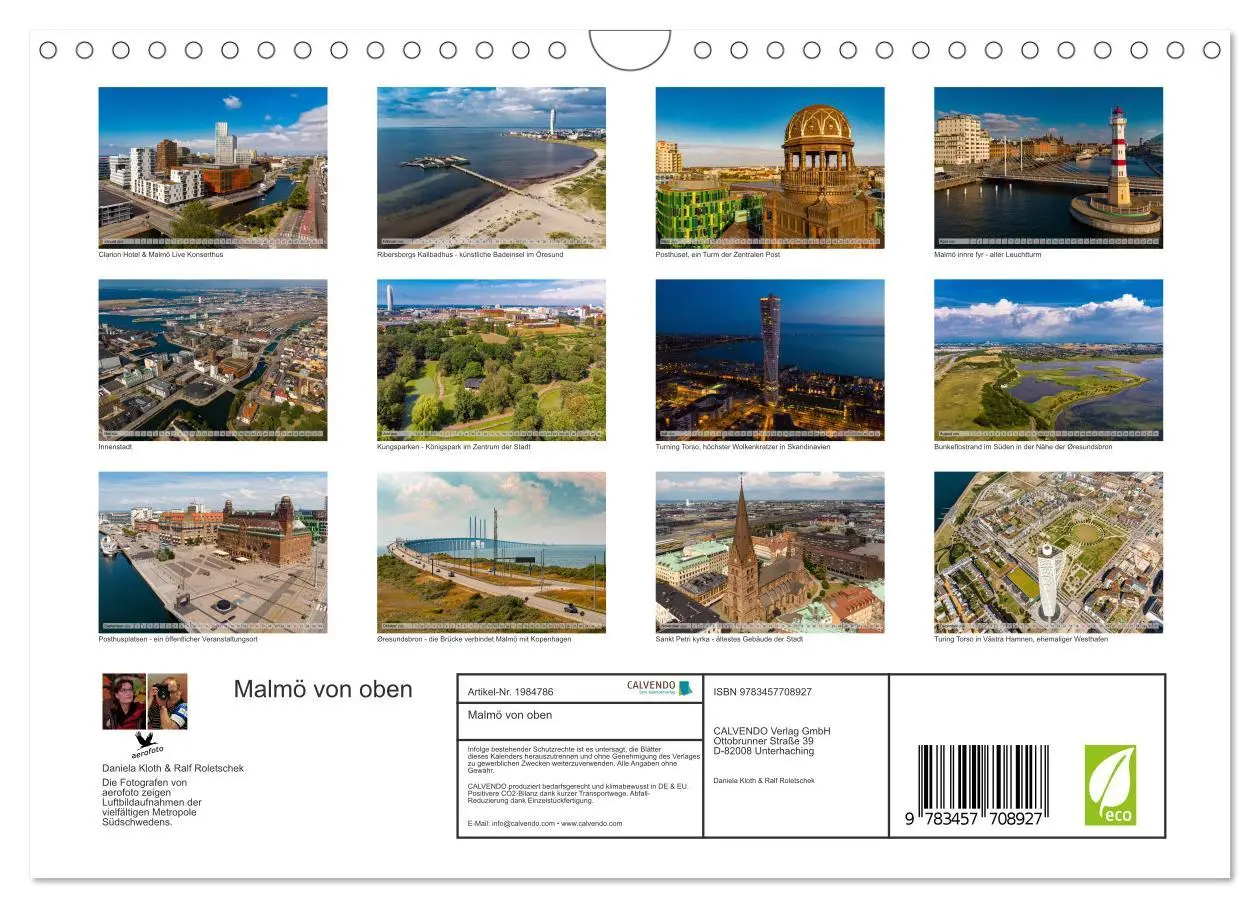 Bild: 9783457708927 | Malmö von oben (Wandkalender 2026 DIN A4 quer), CALVENDO...