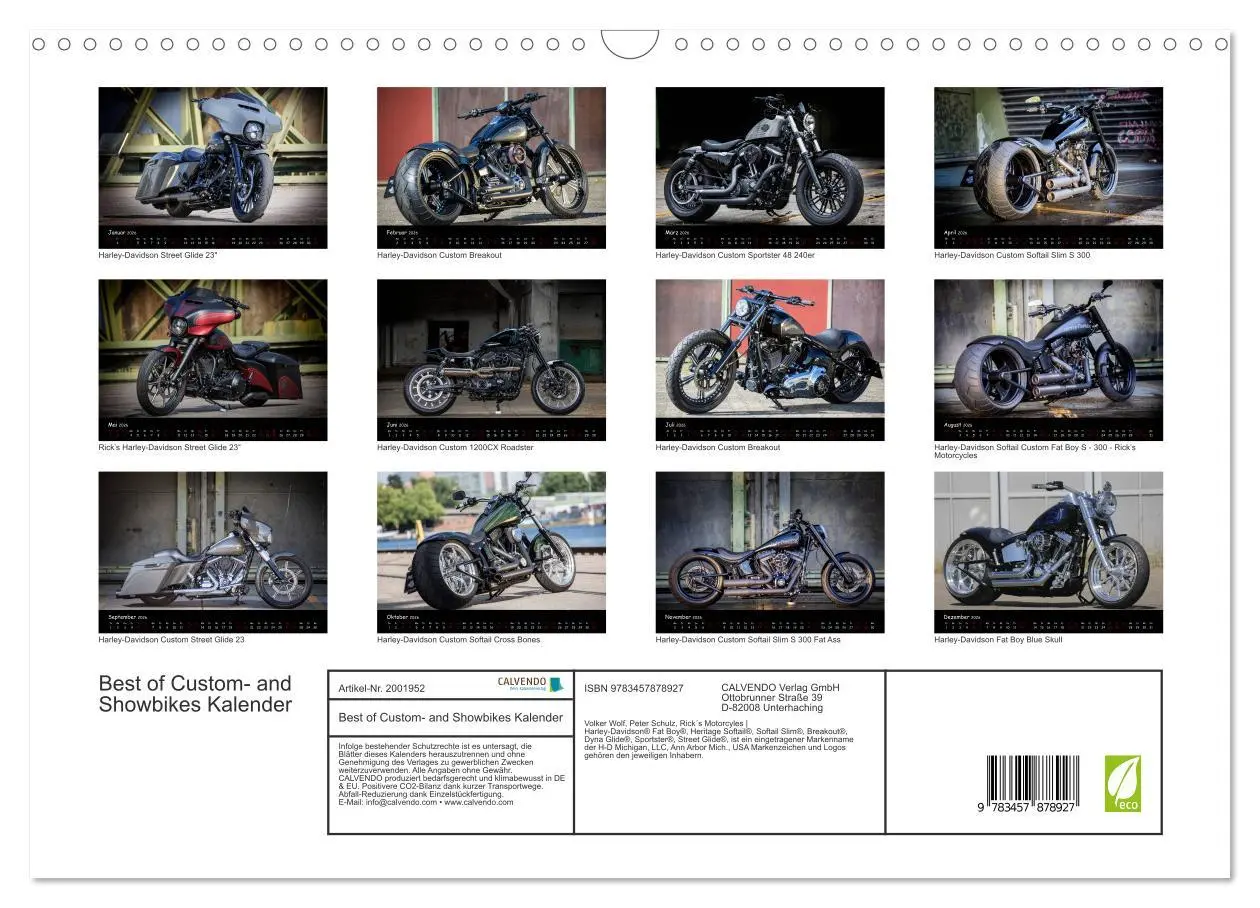 Bild: 9783457878927 | Best of Custom- and Showbikes Kalender (Wandkalender 2026 DIN A3...