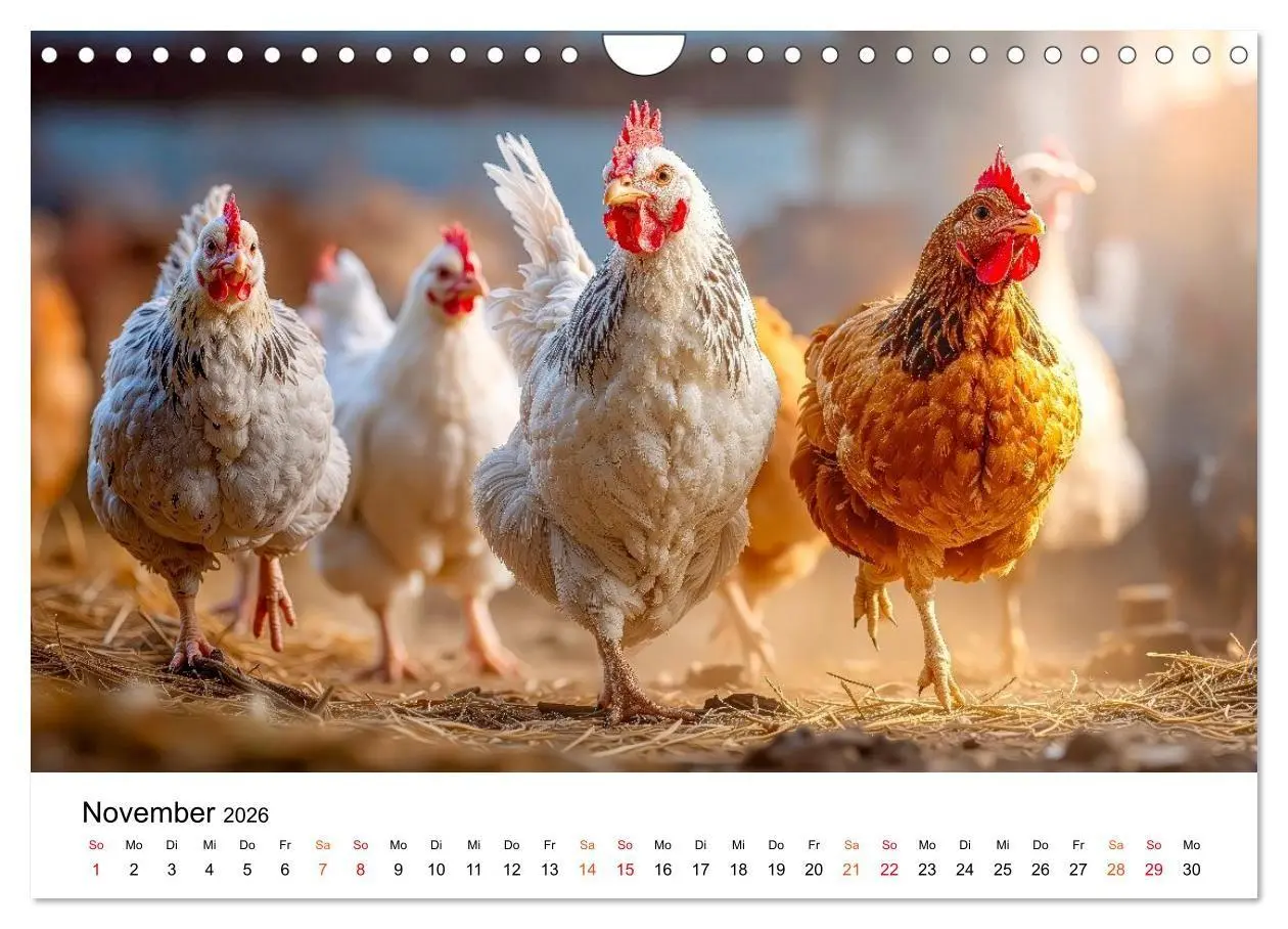 Bild: 9783516658927 | Hühner - gefiedert durchs Jahr (Wandkalender 2026 DIN A4 quer),...