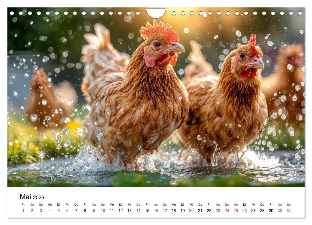 Bild: 9783516658927 | Hühner - gefiedert durchs Jahr (Wandkalender 2026 DIN A4 quer),...