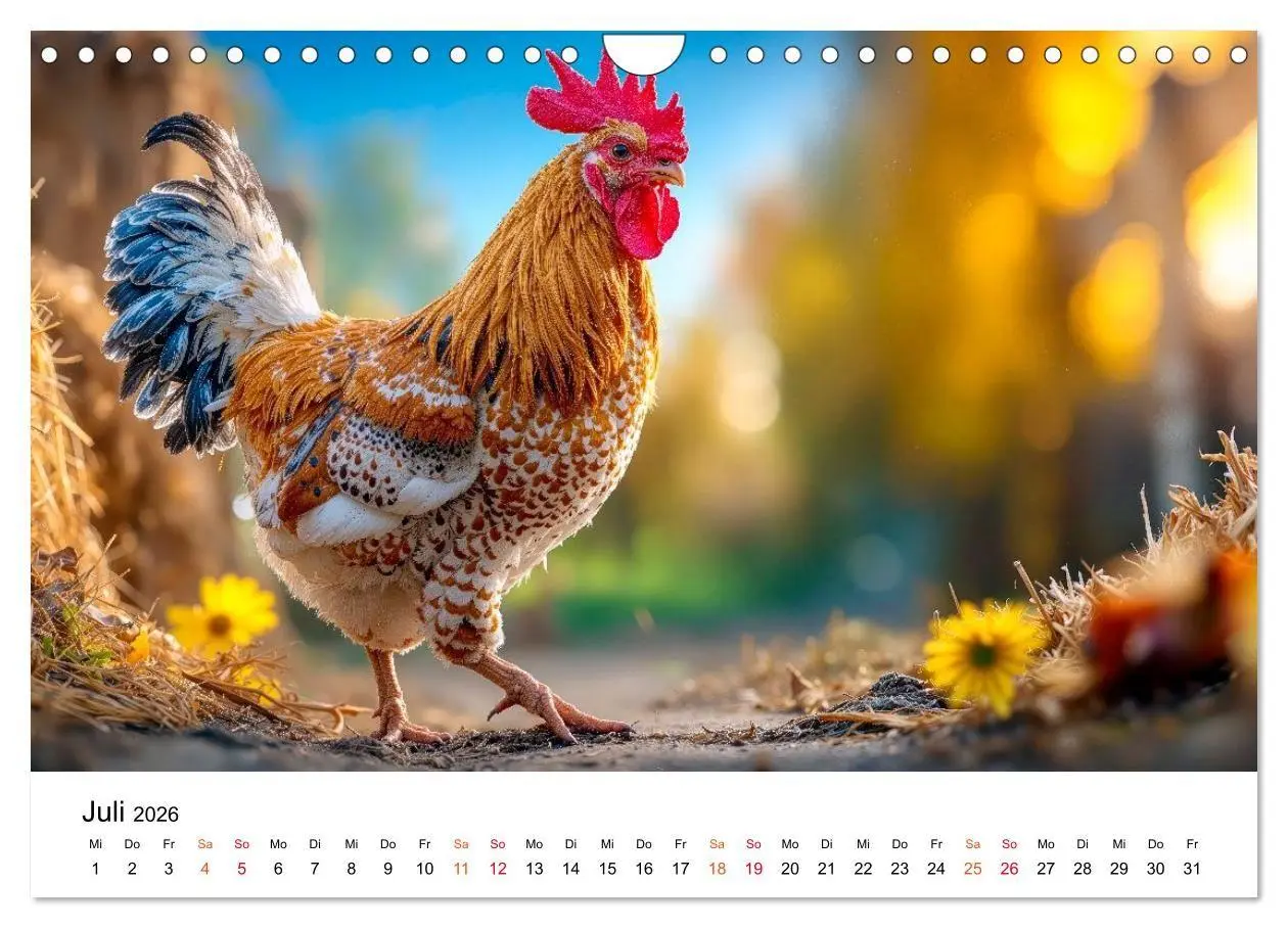 Bild: 9783516658927 | Hühner - gefiedert durchs Jahr (Wandkalender 2026 DIN A4 quer),...