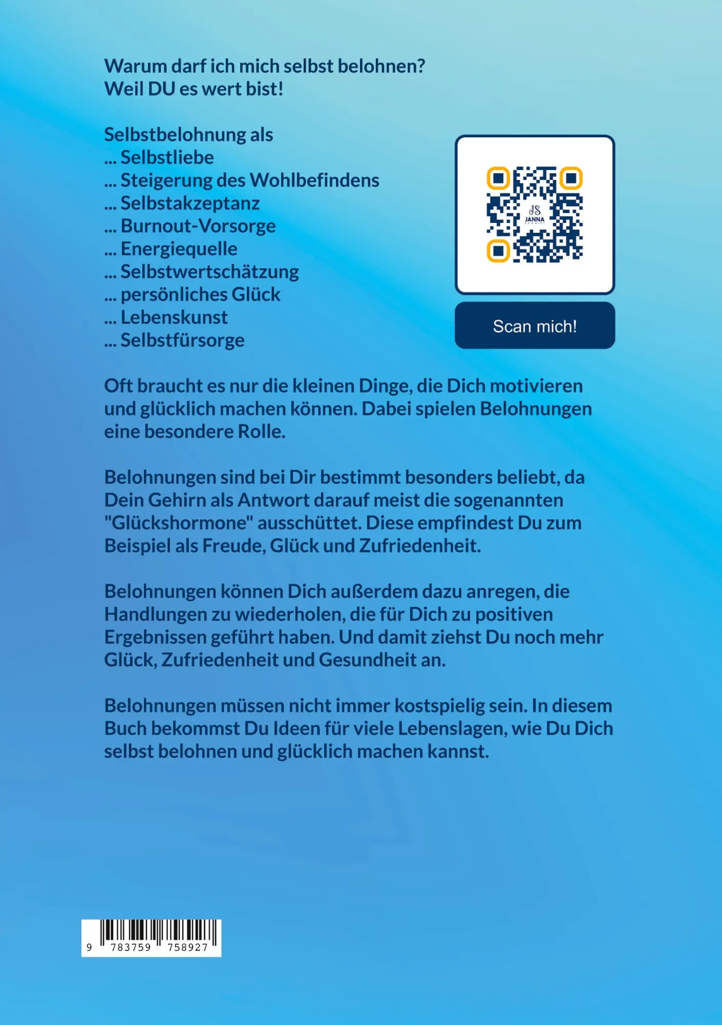 Rückseite: 9783759758927 | Belohne Dich selbst - 777 wertvolle Ideen zur Selbstbelohnung -...