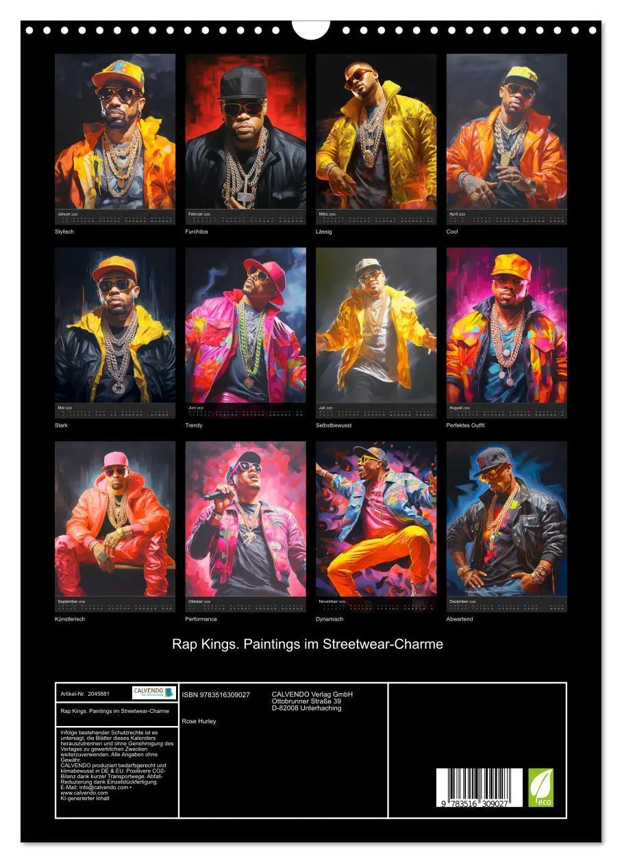 Bild: 9783516309027 | Rap Kings. Paintings im Streetwear-Charme (Wandkalender 2026 DIN A3...