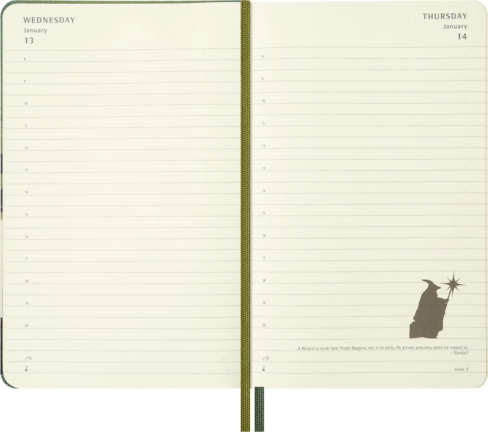 Bild: 8056999279127 | Moleskine 12 Monate Der Herr der Ringe Tageskalender 2027, L/A5, 1...