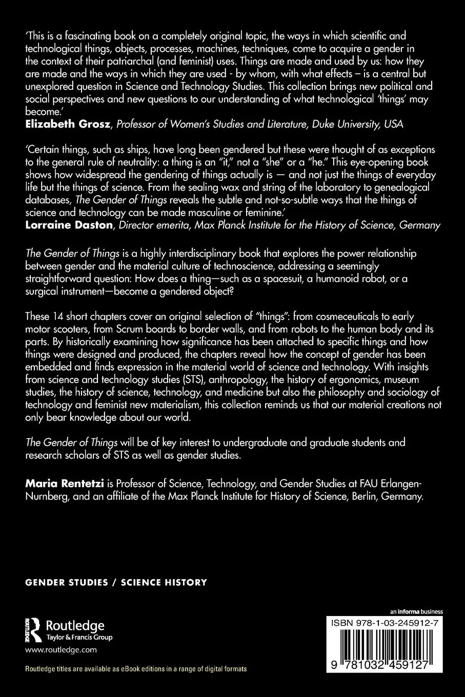 Rückseite: 9781032459127 | The Gender of Things | Maria Rentetzi | Taschenbuch | Englisch | 2023