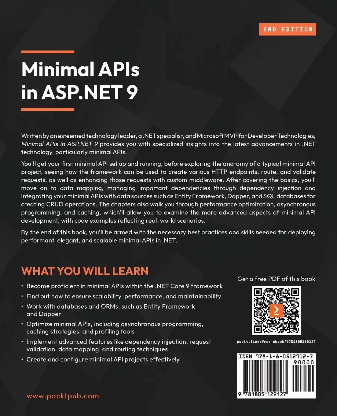 Rückseite: 9781805129127 | Minimal APIs in ASP.NET 9 - Second Edition | Nick Proud | Taschenbuch