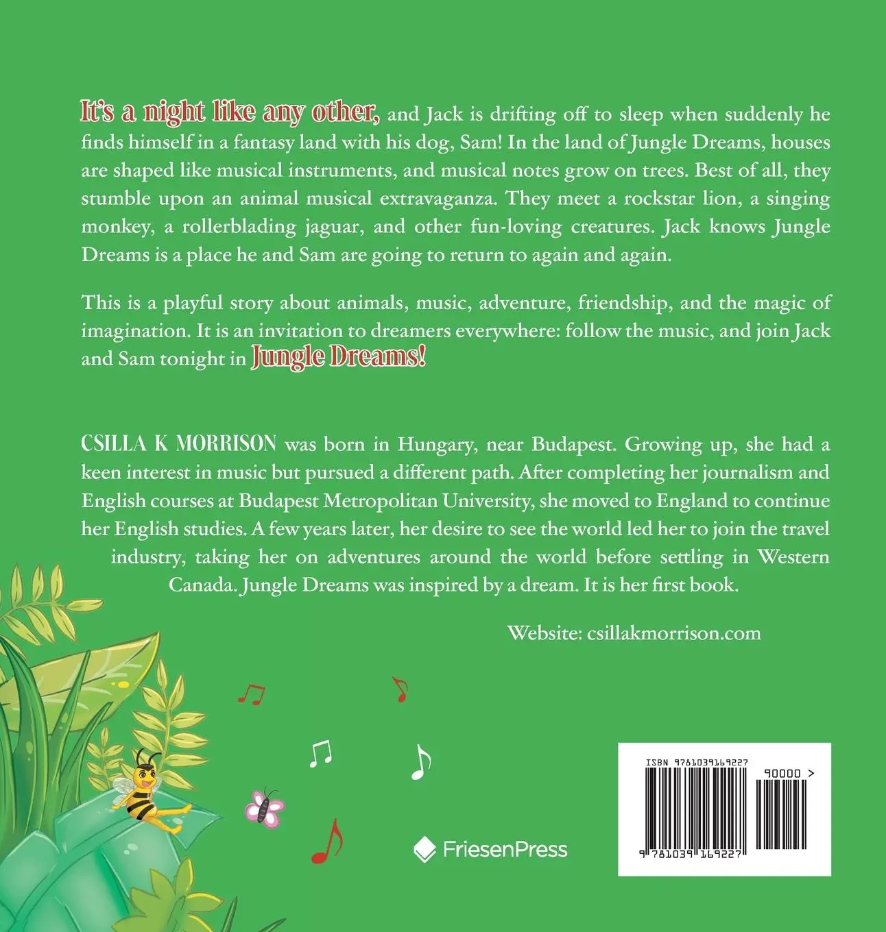 Rückseite: 9781039169227 | Jungle Dreams | Csilla K Morrison | Buch | Englisch | 2024
