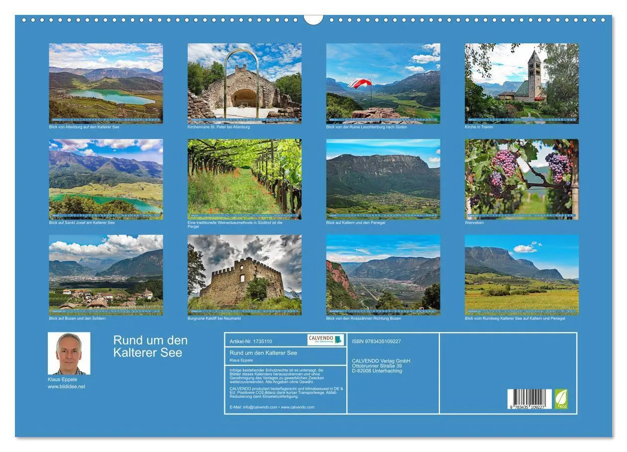 Bild: 9783435109227 | Rund um den Kalterer See (Wandkalender 2025 DIN A2 quer), CALVENDO...