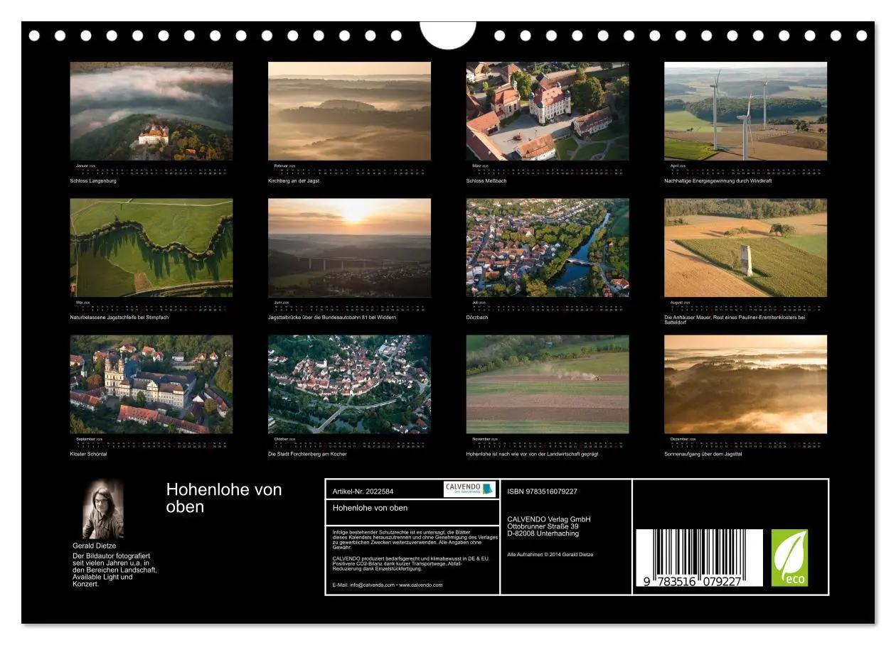 Bild: 9783516079227 | Hohenlohe von oben (Wandkalender 2026 DIN A4 quer), CALVENDO...