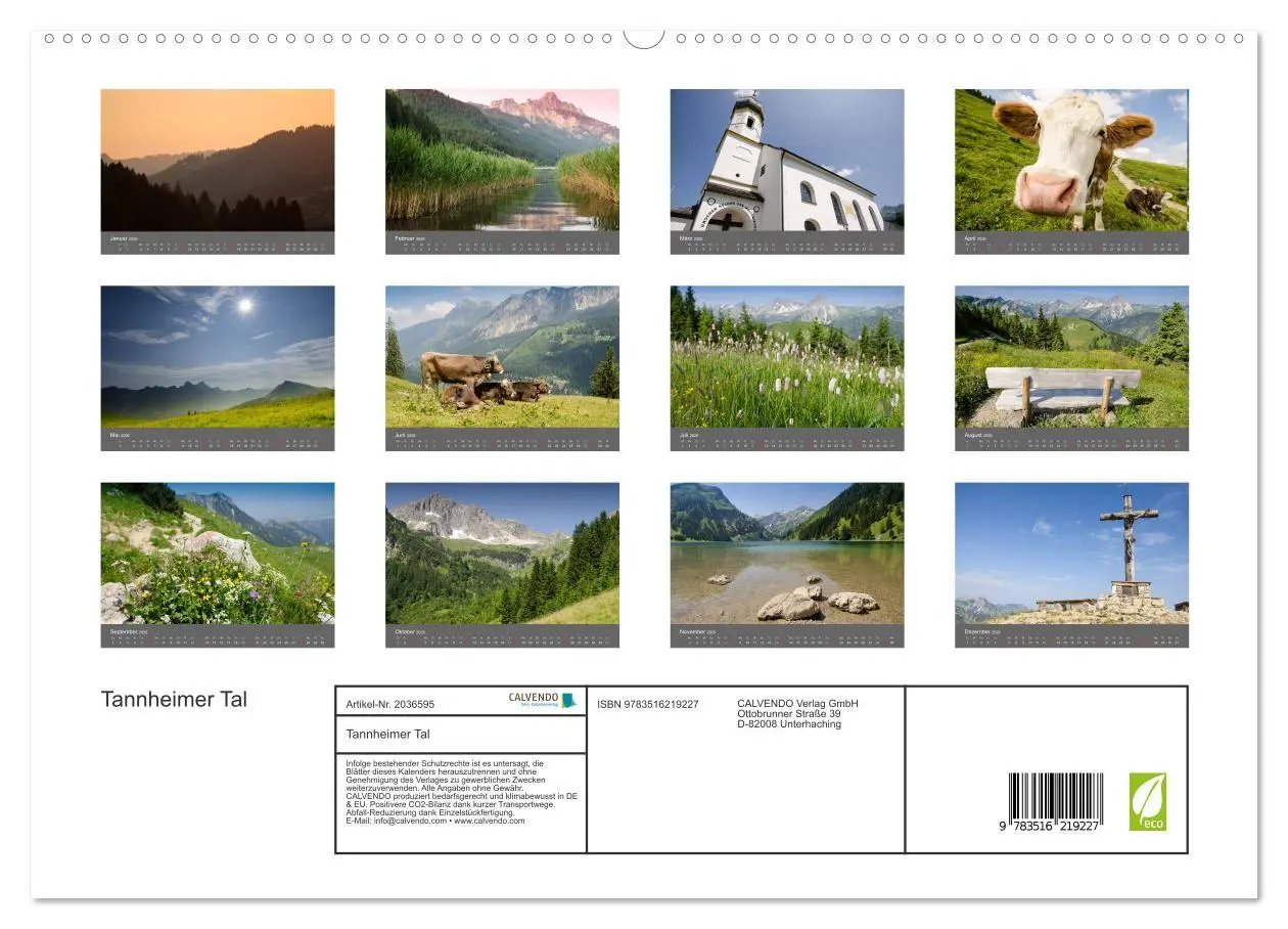 Bild: 9783516219227 | Tannheimer Tal (hochwertiger Premium Wandkalender 2026 DIN A2...