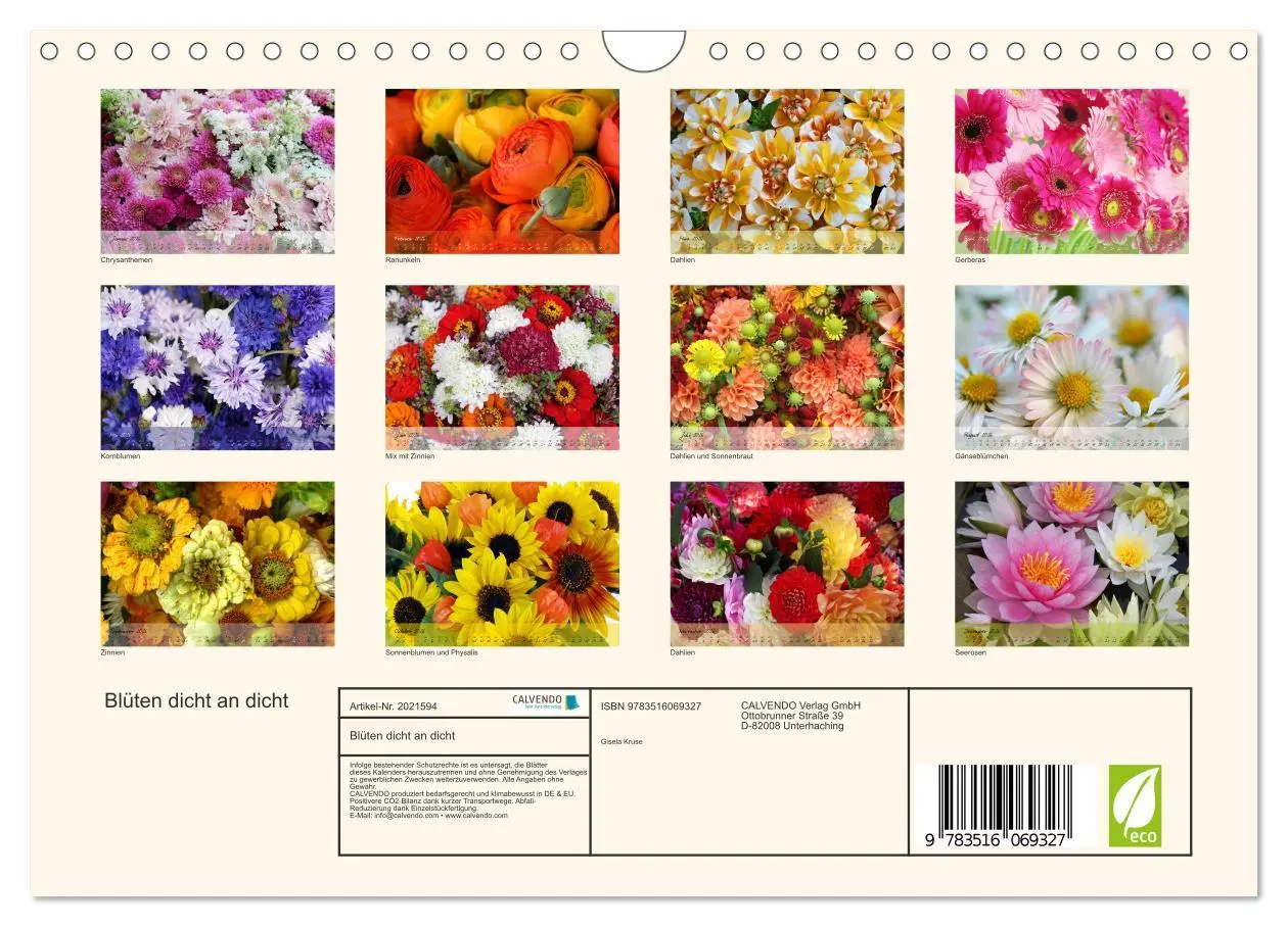 Bild: 9783516069327 | Blüten dicht an dicht (Wandkalender 2026 DIN A4 quer), CALVENDO...