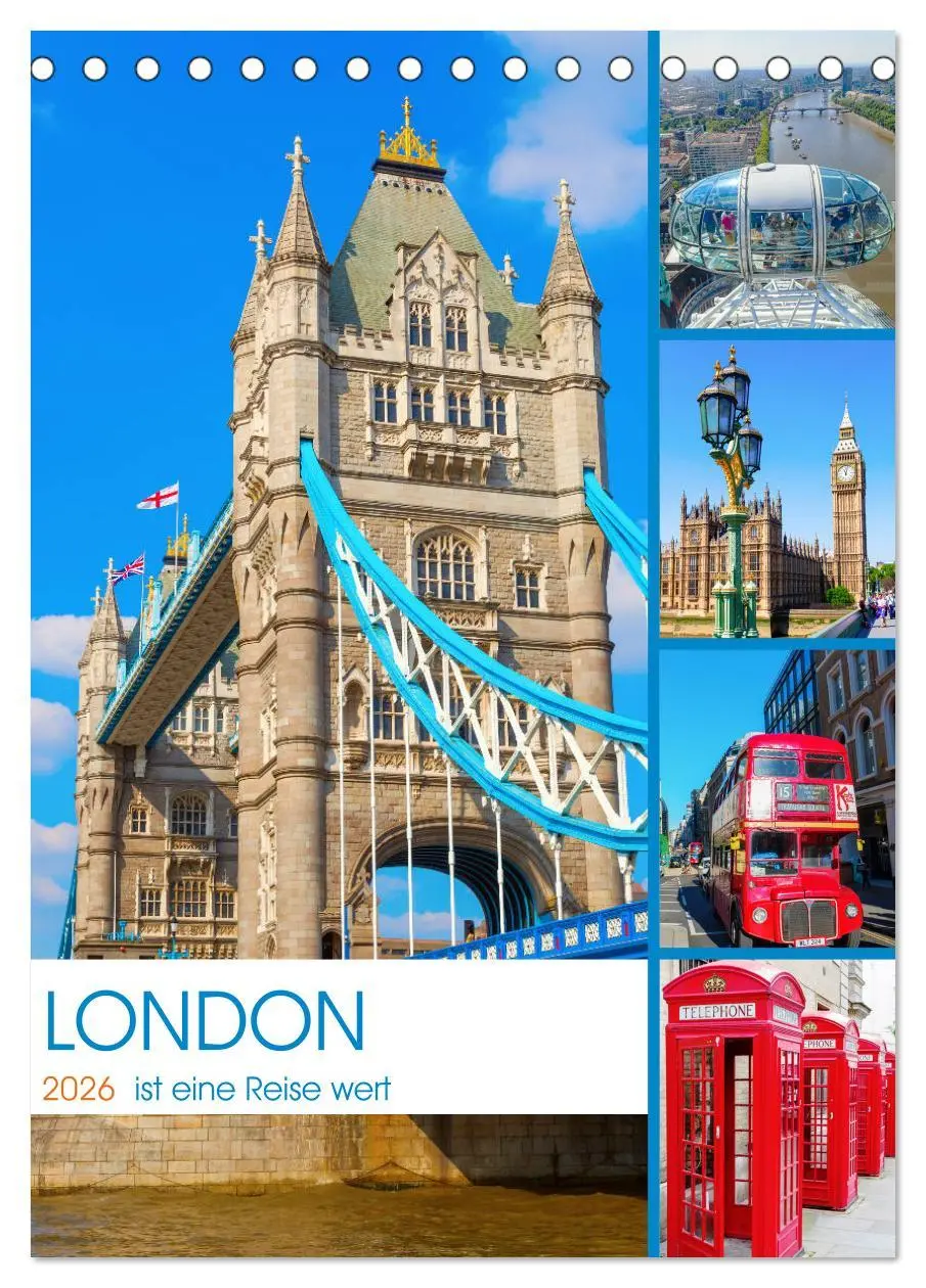 Cover: 9783516379327 | London ist eine Reise wert (Tischkalender 2026 DIN A5 hoch),...