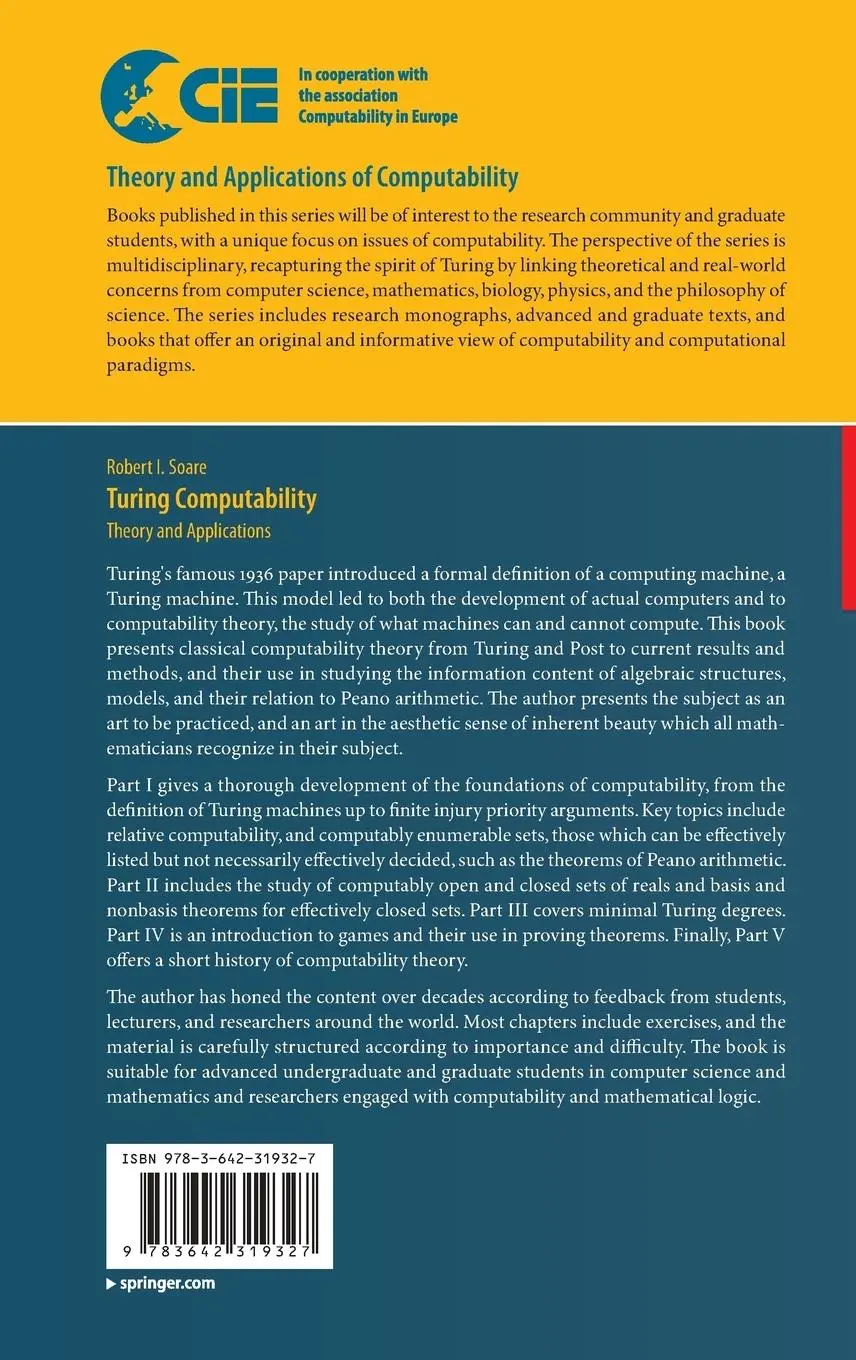 Rückseite: 9783642319327 | Turing Computability | Theory and Applications | Robert I. Soare
