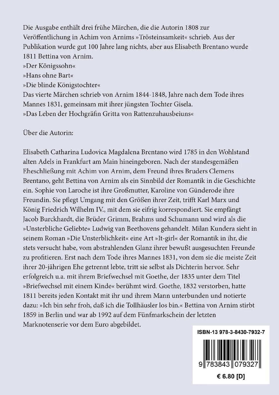 Rückseite: 9783843079327 | Das Leben der Hochgräfin Gritta von Rattenzuhausbeiuns | Arnim | Buch